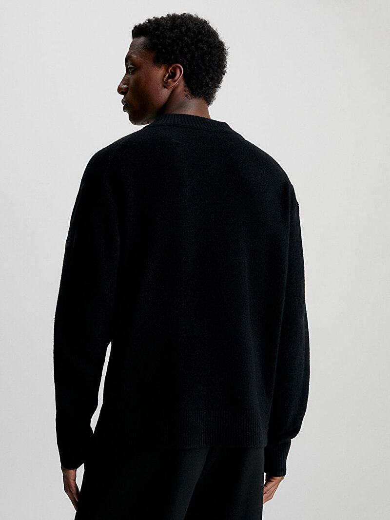 Calvin Klein Siyah Renkli Erkek Lycra Blend Comfort Kazak