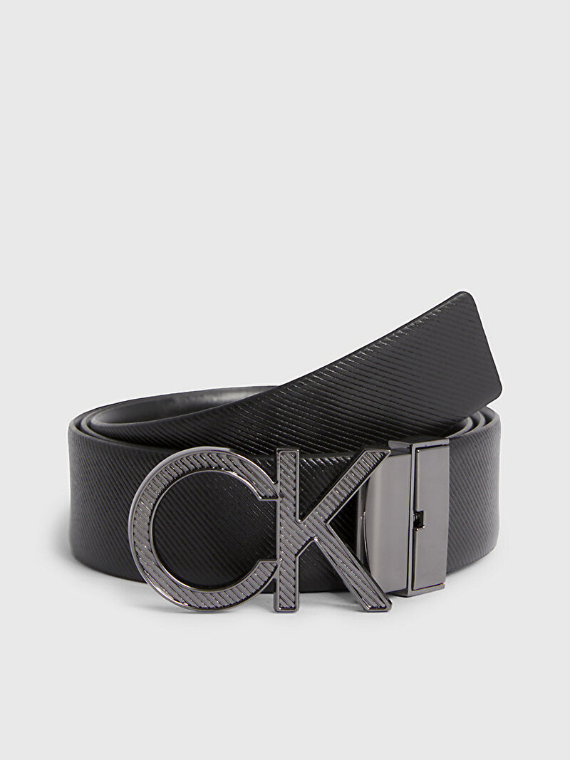 Calvin Klein Siyah Renkli Erkek Adj/Rev Ck Metal Kemer