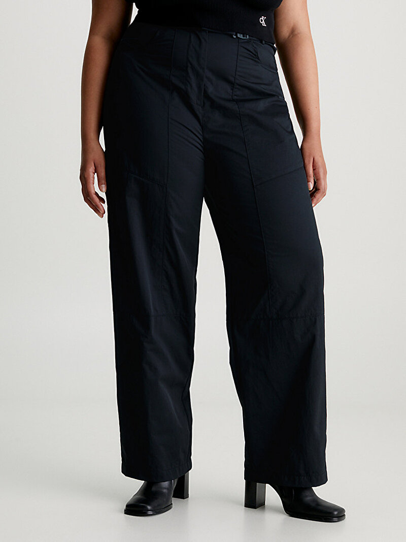 Calvin Klein Siyah Renkli Kadın Logo Belt Yüksek Bel Pantolon