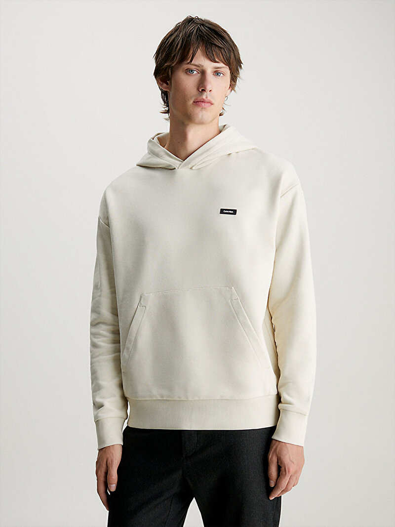 Calvin Klein Bej Renkli Erkek Cotton Comfort Hoodie Sweatshirt
