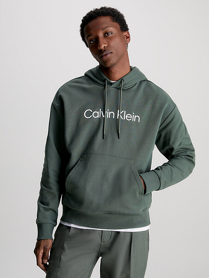 Calvin Klein Haki Renkli Erkek Hero Logo Comfort Sweatshirt