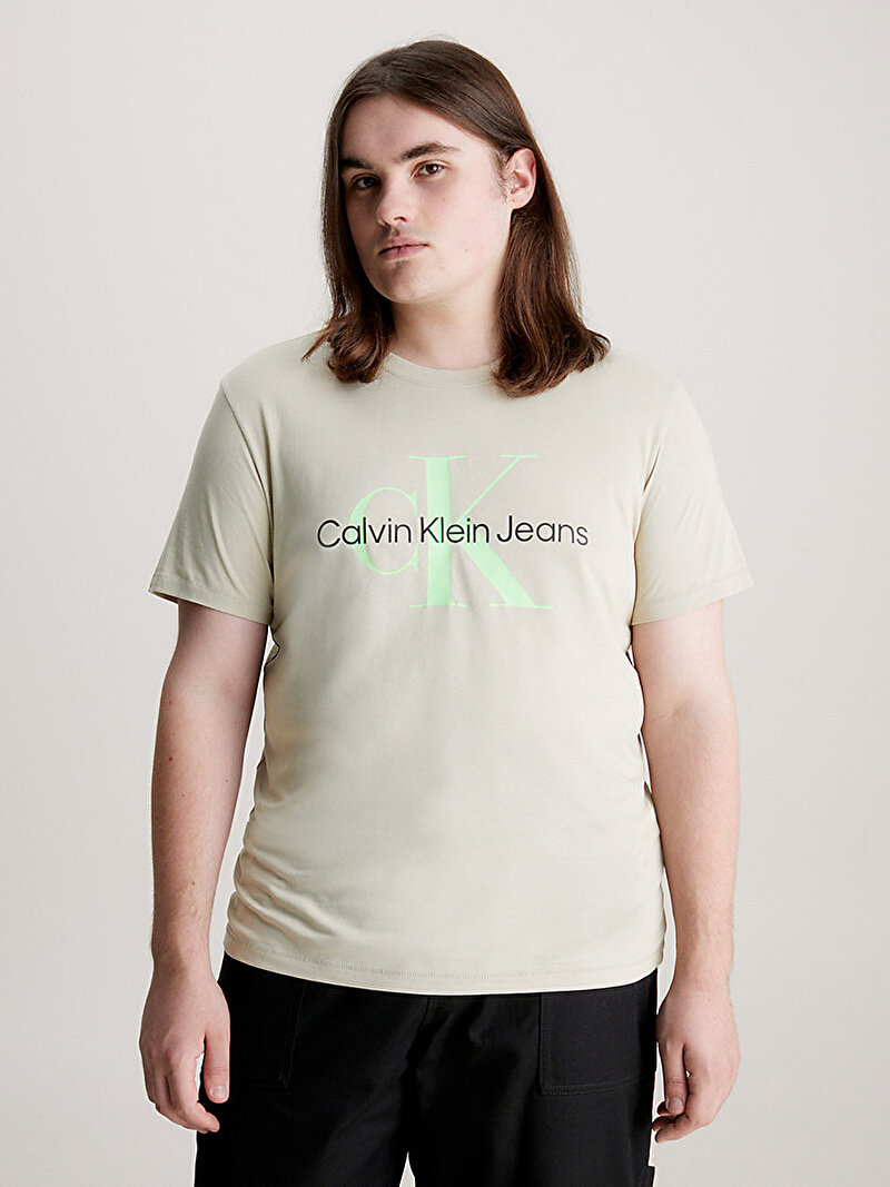 Calvin Klein Kahverengi Renkli Erkek Seasonal Monologo T-Shirt