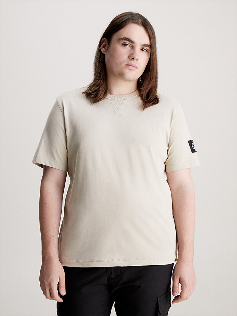Calvin Klein Kahverengi Renkli Erkek Badge Regular T-Shirt