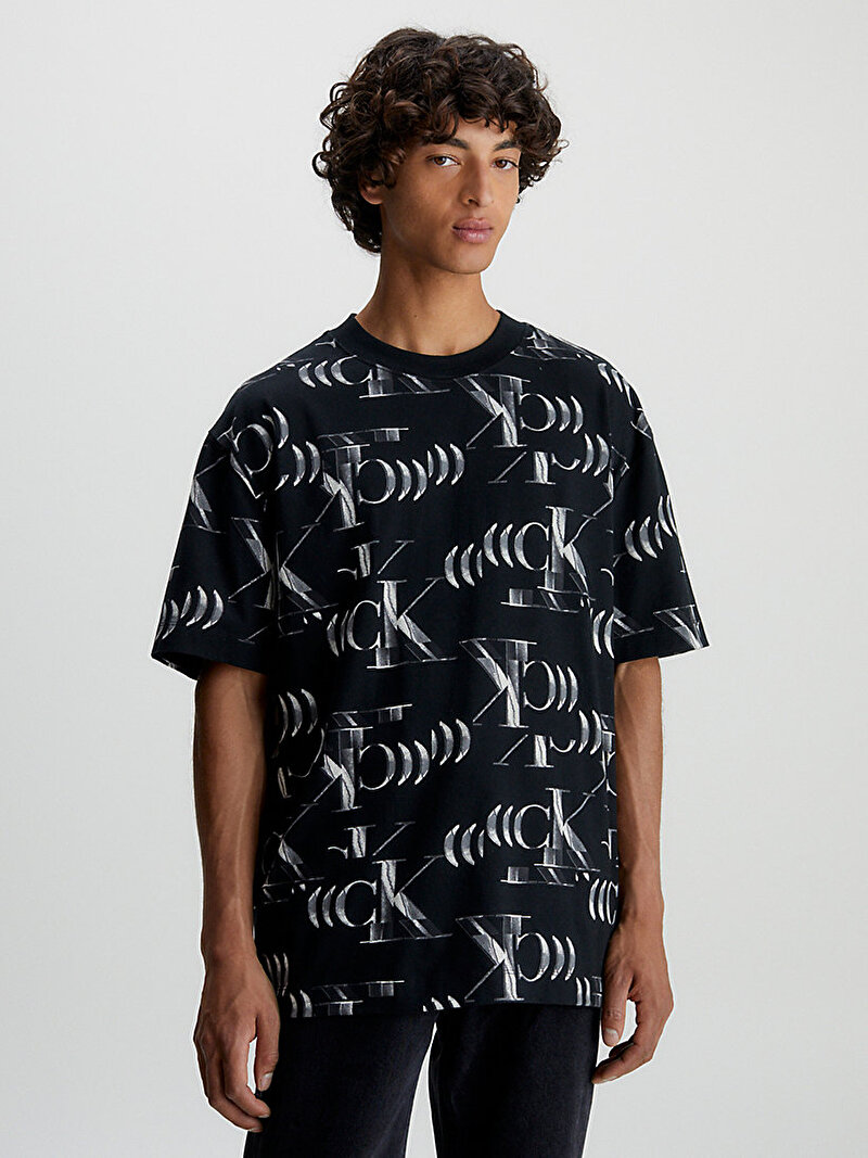 Calvin Klein Siyah Renkli Erkek Hyper Real Ck Aop T-Shirt