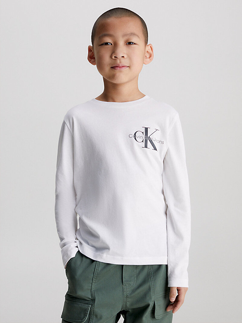 Erkek Çocuk Chest Monogram Uzun Kollu T-Shirt