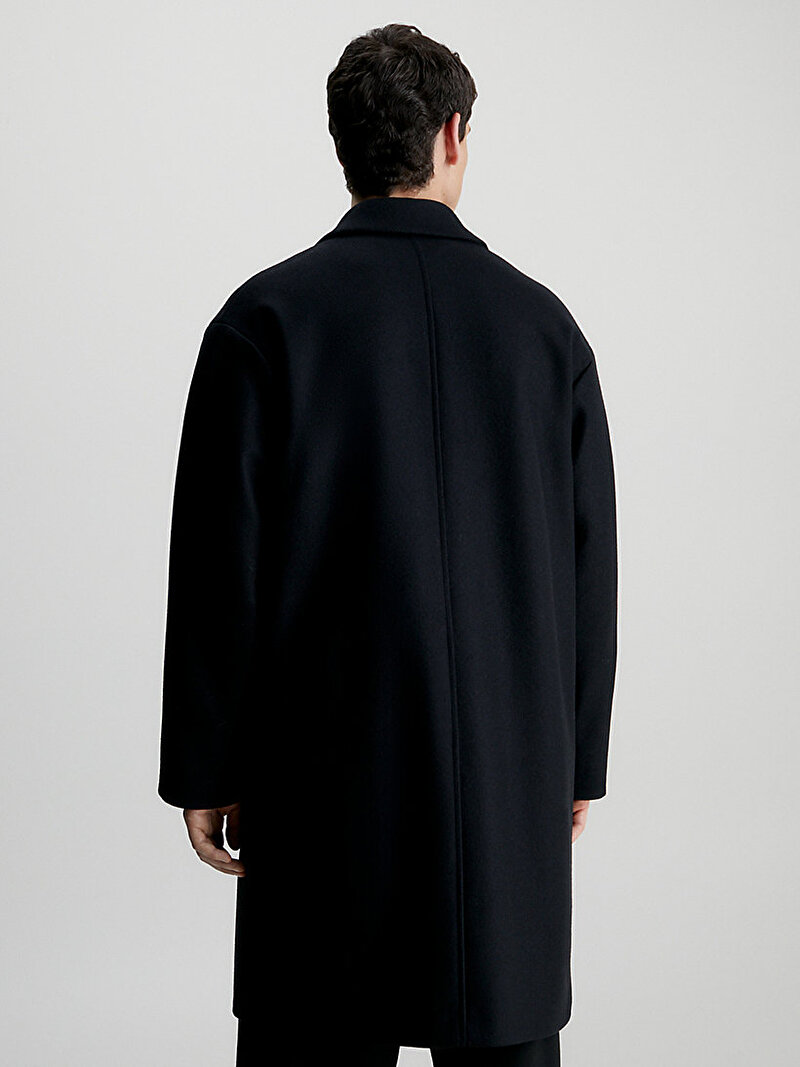 Calvin Klein Siyah Renkli Erkek Modern Wool Blend Kaban