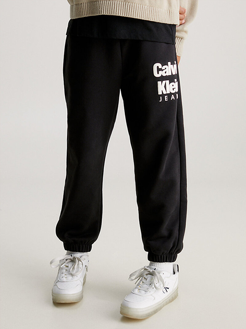 Calvin Klein Siyah Renkli Erkek Çocuk Mini Blown-Up Logo Eşofman Altı