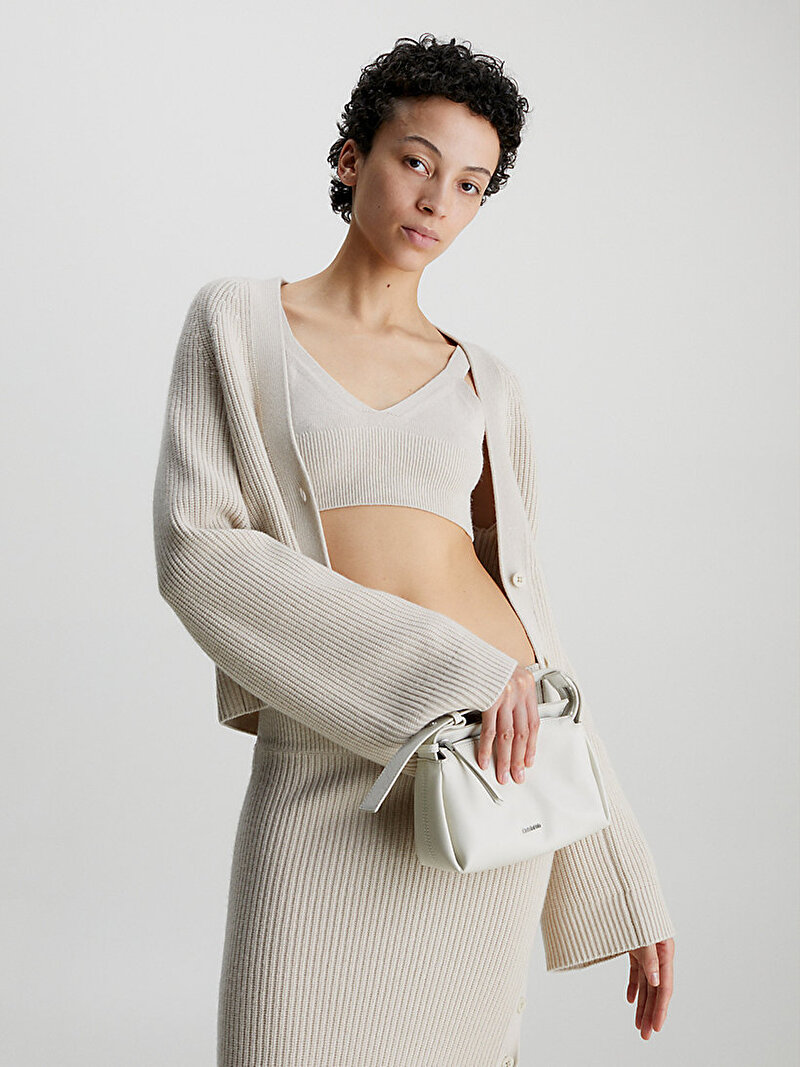 Calvin Klein Bej Renkli Kadın Recycled Wool Hırka