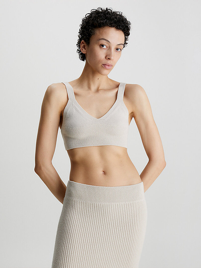 Calvin Klein Bej Renkli Kadın Recycled Wool Bralet