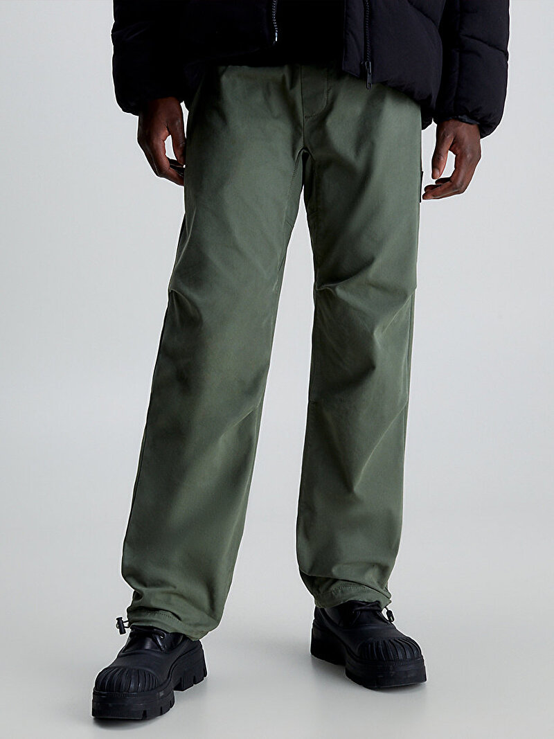 Calvin Klein Haki Renkli Erkek Topstitch Woven Pantolon