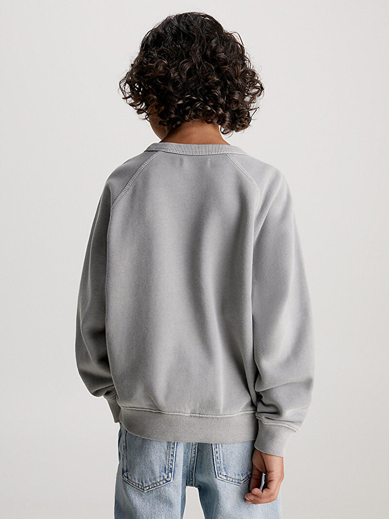 Calvin Klein Siyah Renkli Erkek Çocuk Mineral Dye Cutseam Sweatshirt