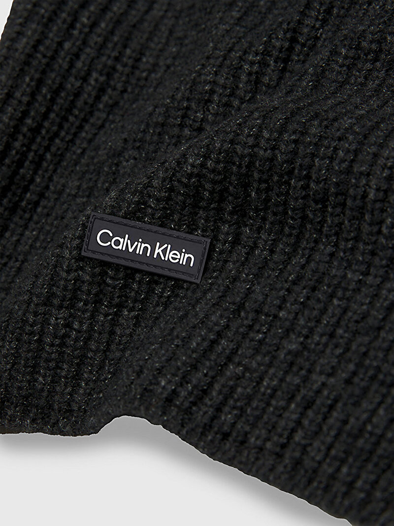 Calvin Klein Gri Renkli Erkek Daddy Wool Knit Atkı