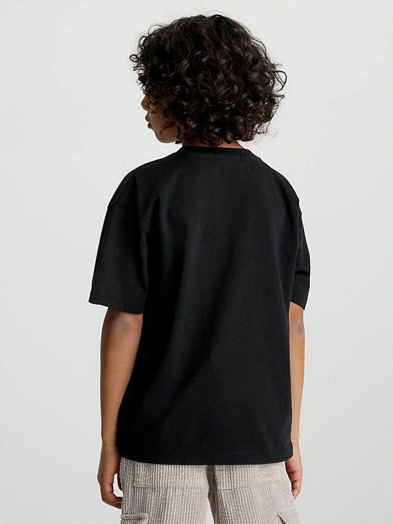 Calvin Klein Siyah Renkli Erkek Çocuk Marble Monogram T-Shirt