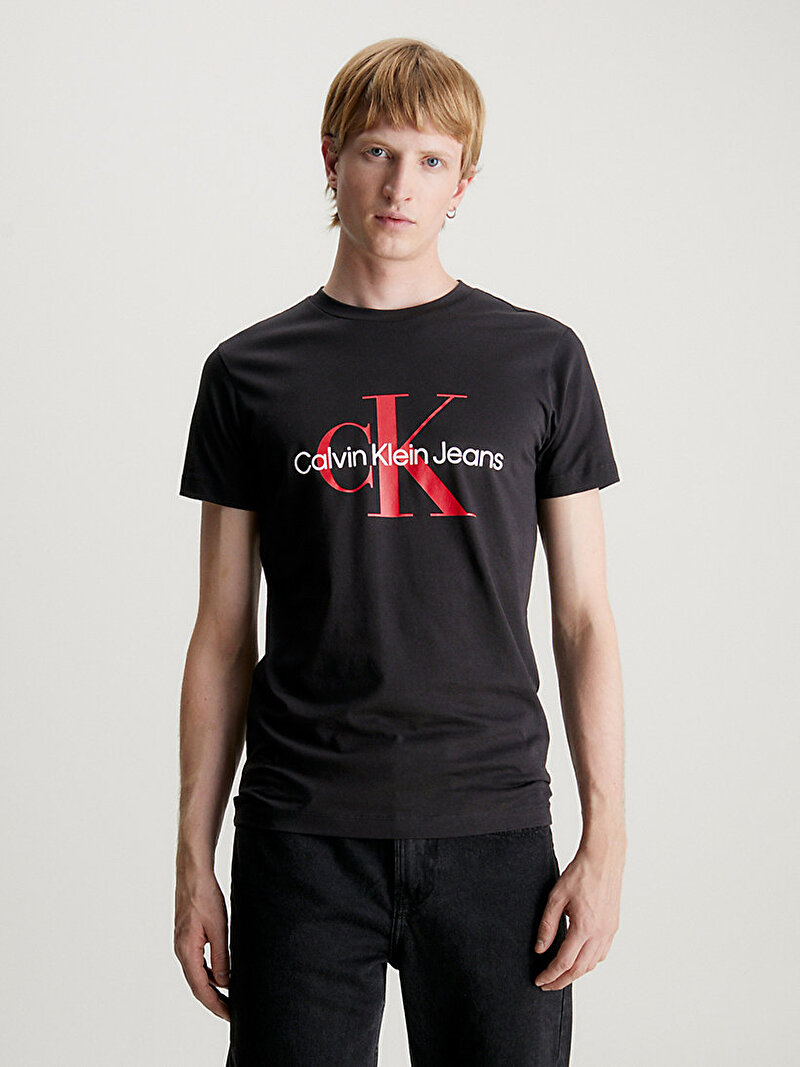 Calvin Klein Siyah Renkli Erkek Core Monologo Slim T-Shirt