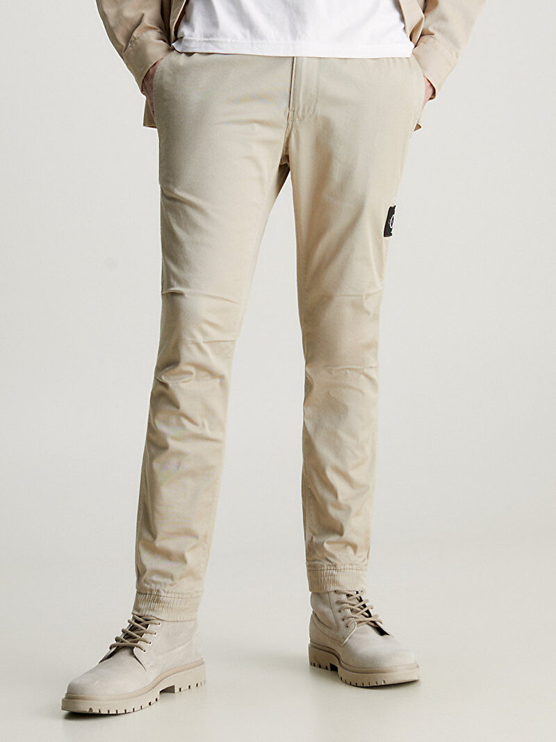 Calvin Klein Bej Renkli Erkek Monologo Casual Badge Pantolon