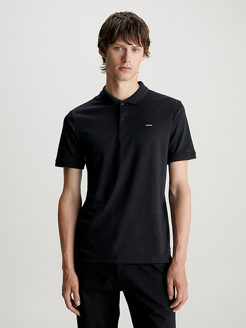 Calvin Klein Siyah Renkli Erkek Smooth Cotton Slim Polo T-Shirt