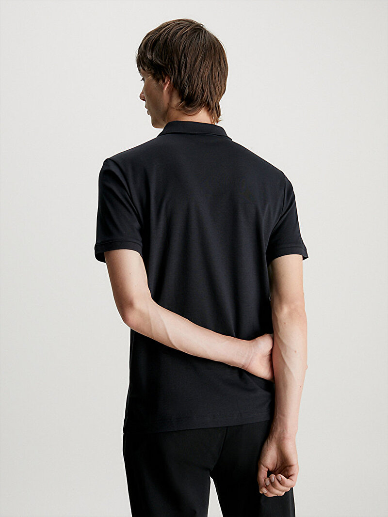Calvin Klein Siyah Renkli Erkek Smooth Cotton Slim Polo T-Shirt