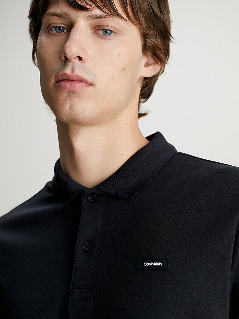 Calvin Klein Siyah Renkli Erkek Smooth Cotton Slim Polo T-Shirt