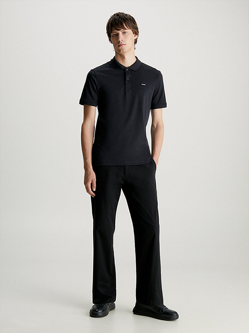 Calvin Klein Siyah Renkli Erkek Smooth Cotton Slim Polo T-Shirt