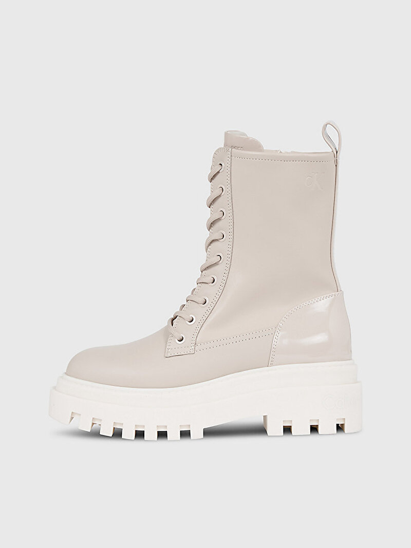 Calvin Klein Bej Renkli Kadın Chunky Lace Up Bot
