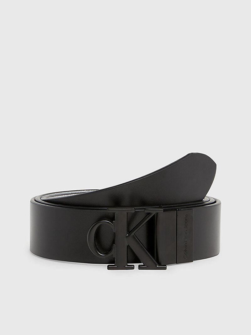 Calvin Klein Siyah Renkli Erkek Adj/Rev Ck Pique Metal Kemer