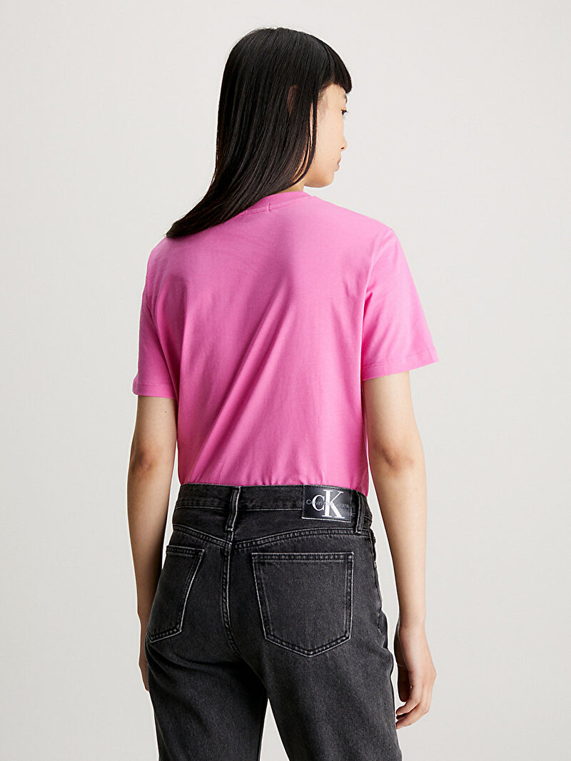 Calvin Klein Pembe Renkli Kadın Ck Embro Badge Regular T-Shirt