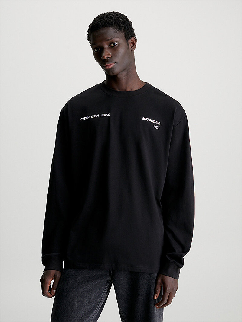 Calvin Klein Siyah Renkli Erkek Spray Box Uzun Kollu T-Shirt