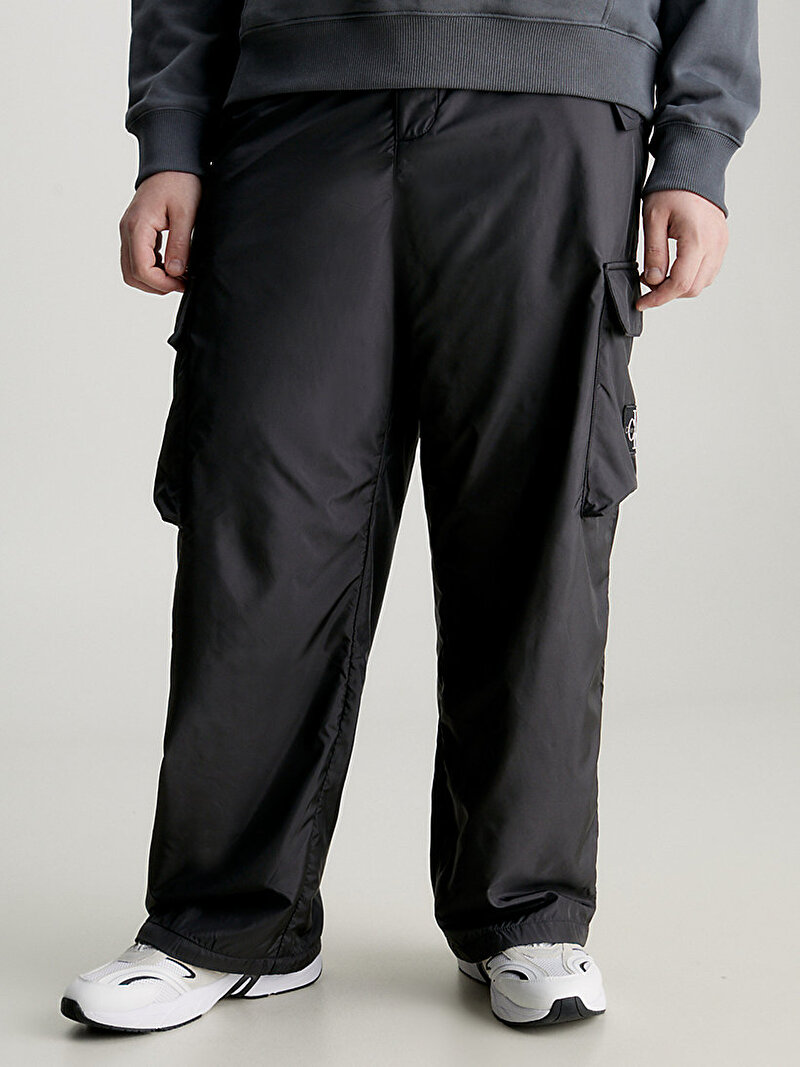 Calvin Klein Siyah Renkli Erkek Shiny Nylon Cargo Pantolon