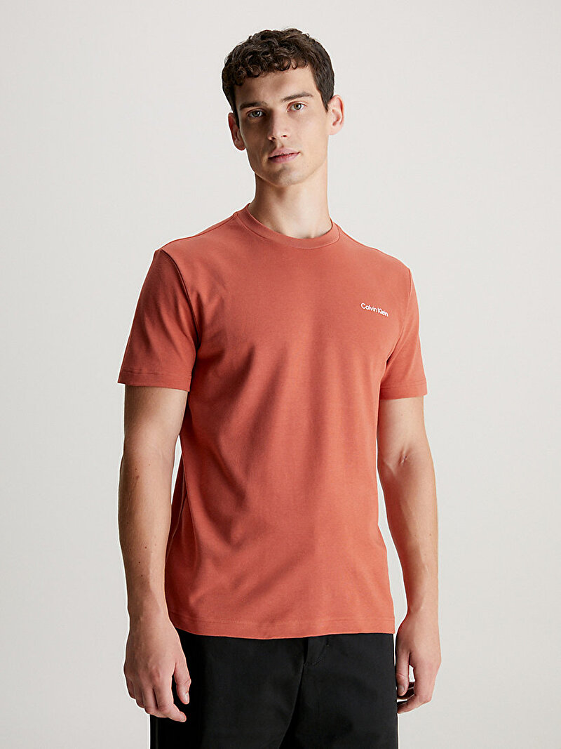 Calvin Klein Kırmızı Renkli Erkek Micro Logo interlock T-Shirt