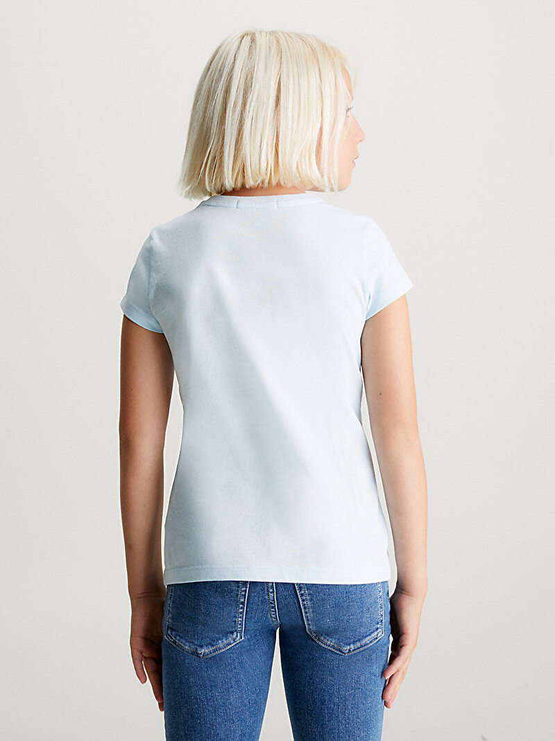 Calvin Klein Mavi Renkli Kız Çocuk Micro Monogram T-Shirt
