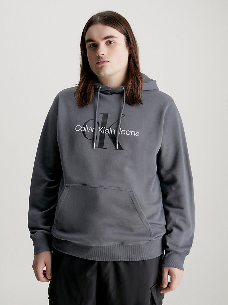 Calvin Klein Gri Renkli Erkek Seasonal Monologo Sweatshirt