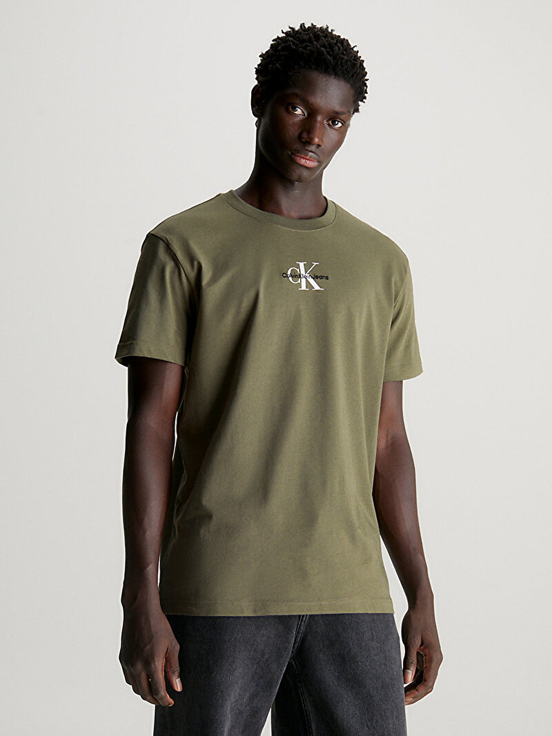 Calvin Klein Haki Renkli Erkek Monologo Regular T-Shirt