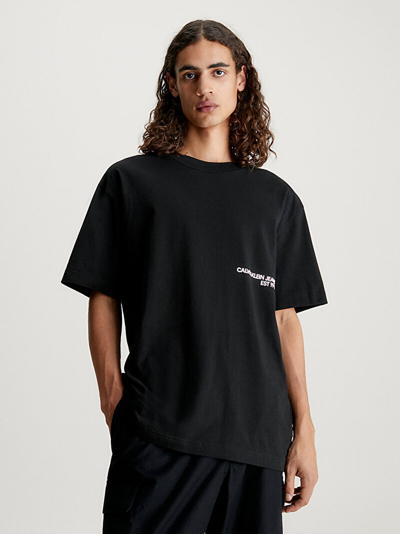 Calvin Klein Siyah Renkli Erkek Ck Spray T-Shirt
