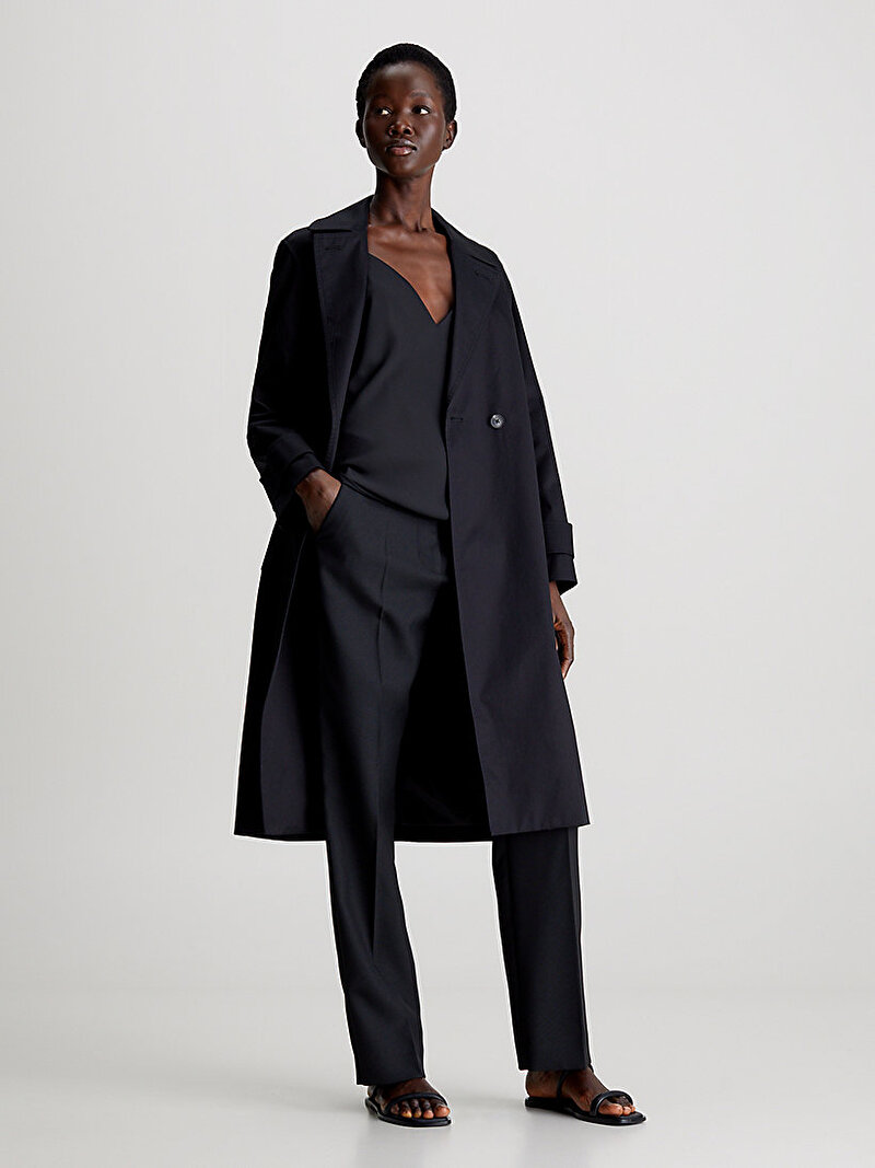 Calvin Klein Siyah Renkli Kadın Essential Trençkot