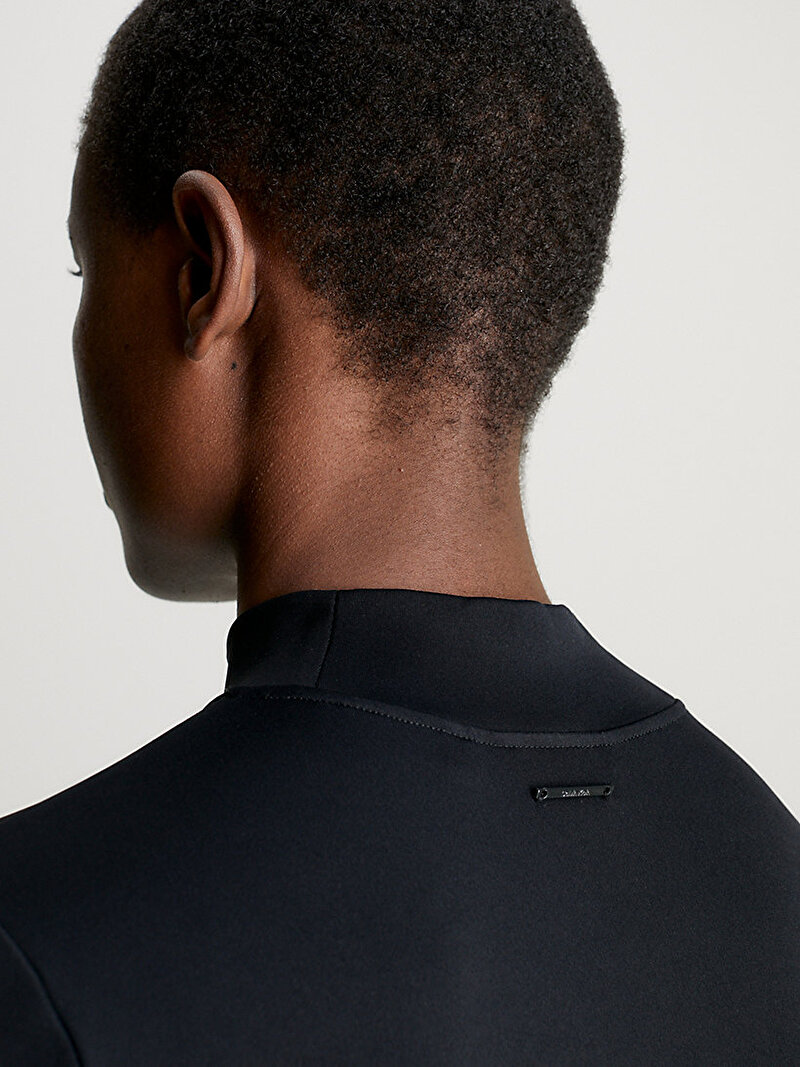 Calvin Klein Siyah Renkli Kadın Stretch Jersey Asimetrik Elbise