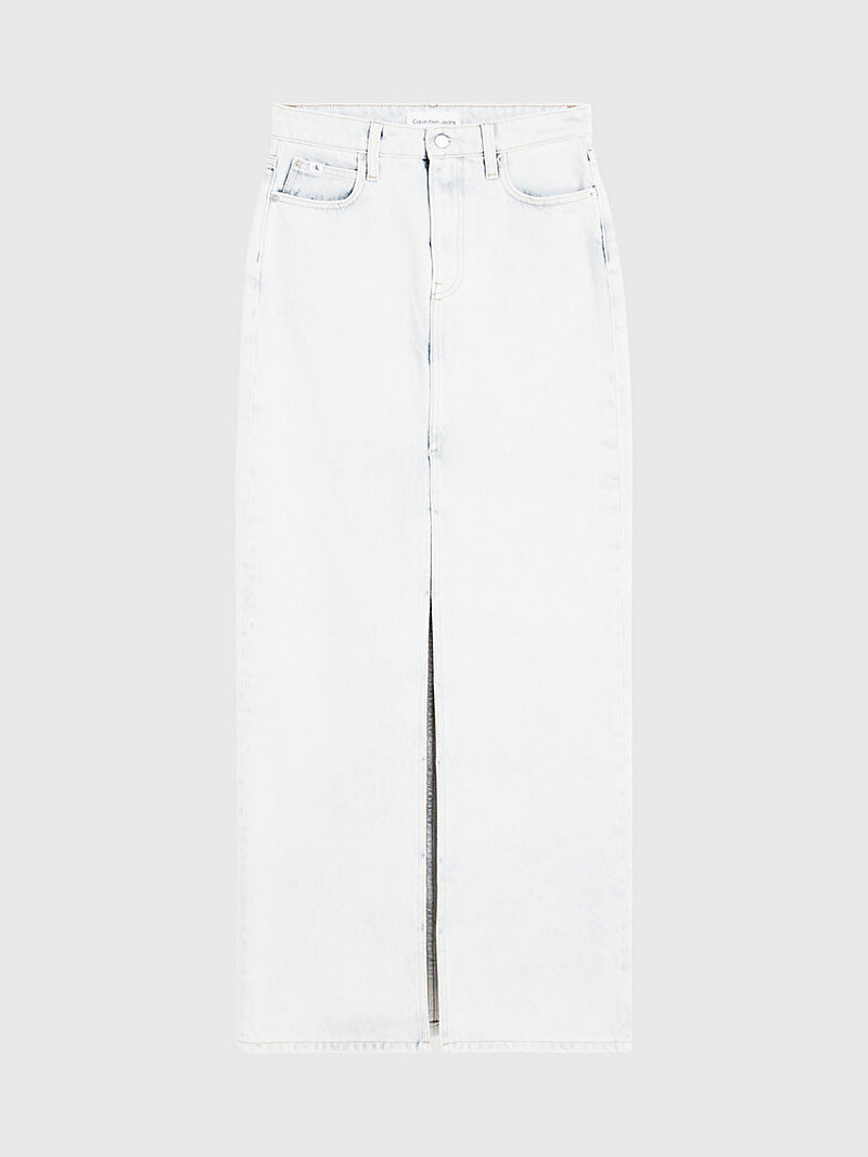 Calvin Klein Mavi Renkli Kadın Front Split Maxi Denim Etek