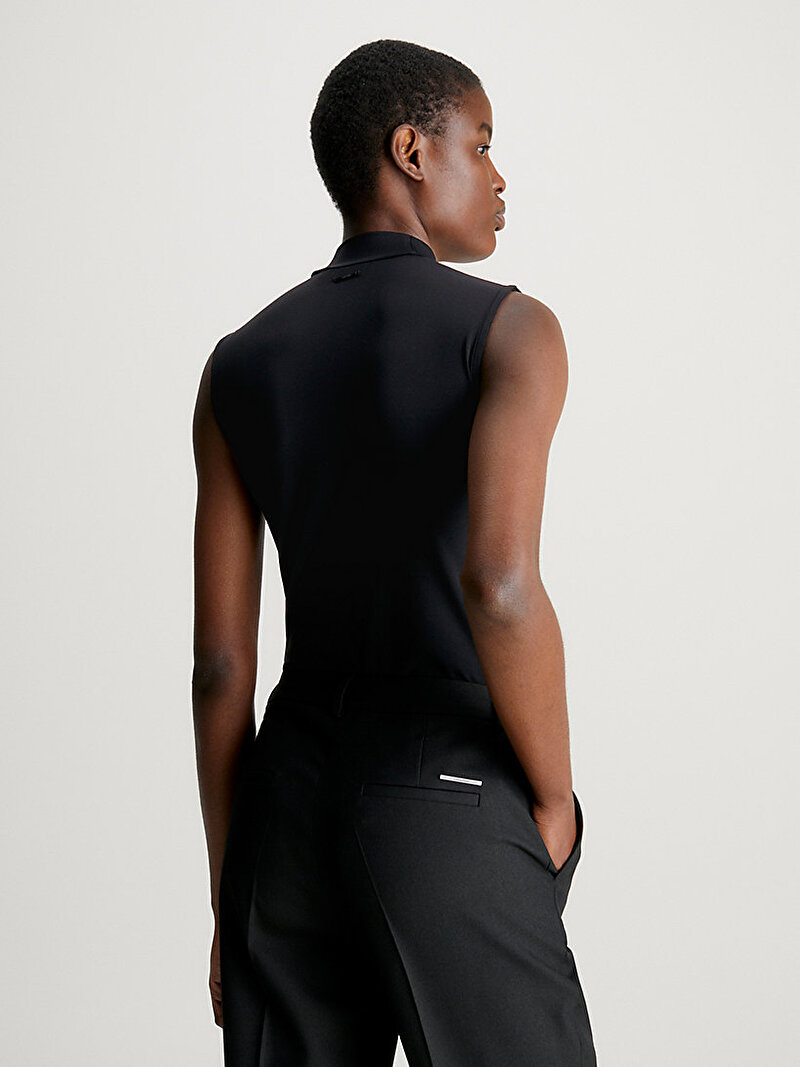 Calvin Klein Siyah Renkli Kadın Stretch Jersey Body