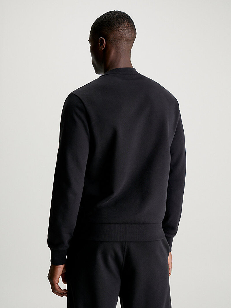 Calvin Klein Siyah Renkli Erkek Raised Rubber Logo Sweatshirt