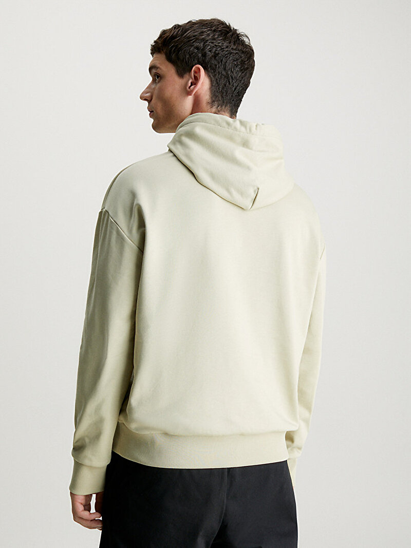 Calvin Klein Bej Renkli Erkek Hero Logo Comfort Hoodie Sweatshirt
