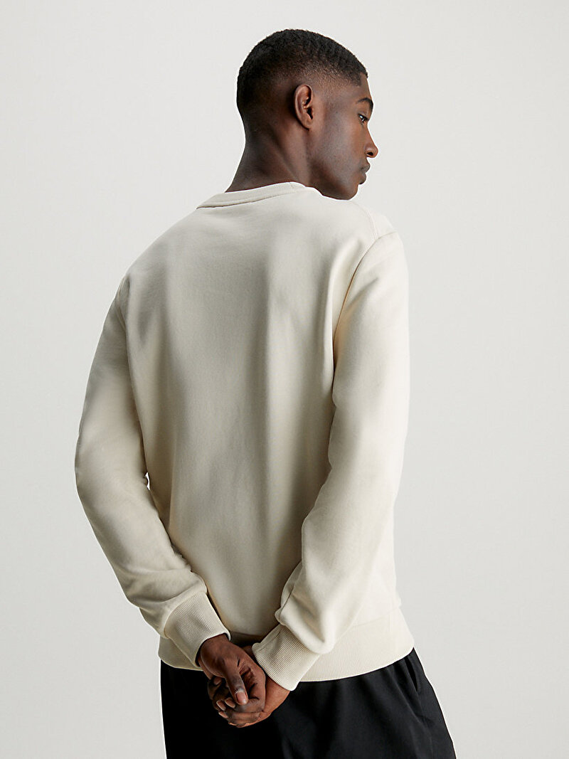 Calvin Klein Bej Renkli Erkek Photo Print Sweatshirt