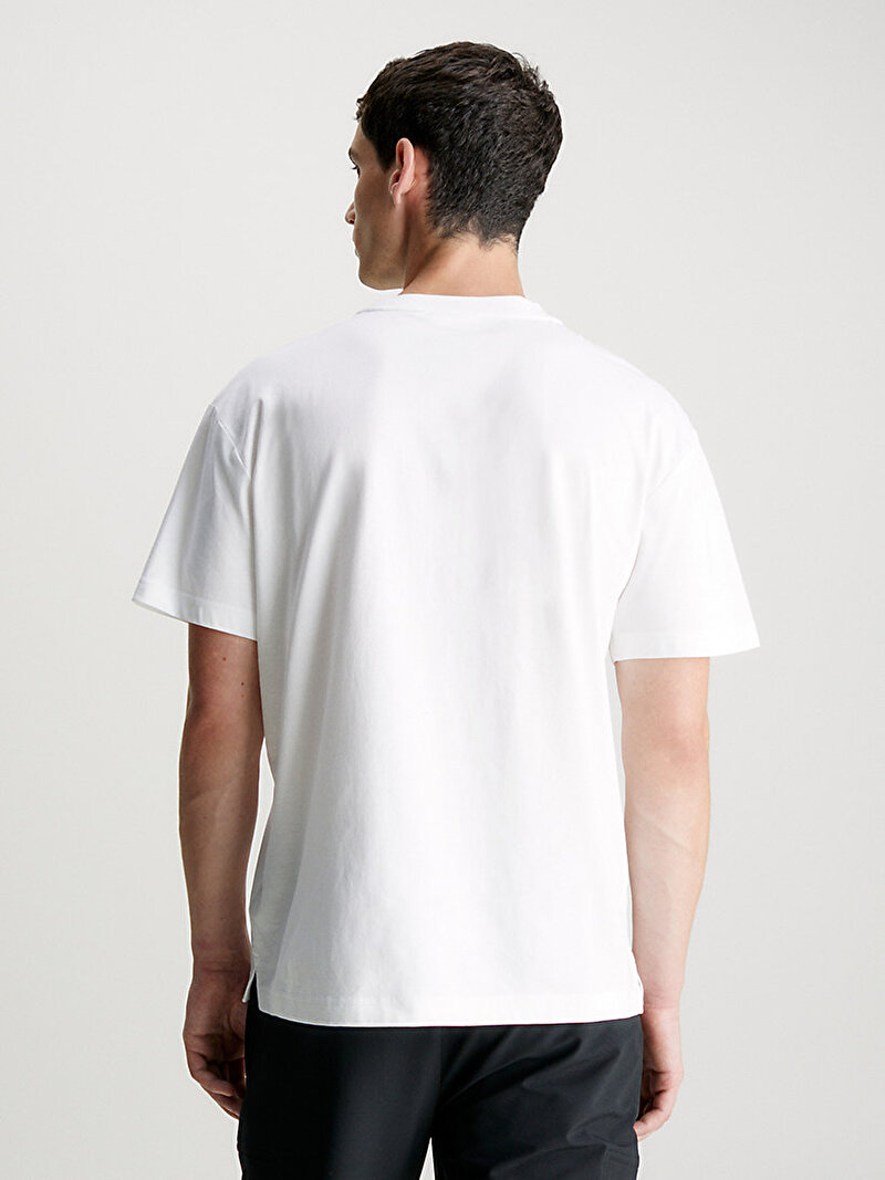 Calvin Klein Beyaz Renkli Erkek Sense Layer Graphic T-Shirt