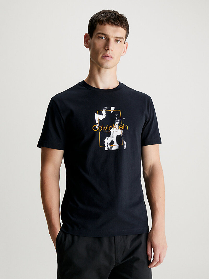 Calvin Klein Siyah Renkli Erkek Camo Logo T-Shirt