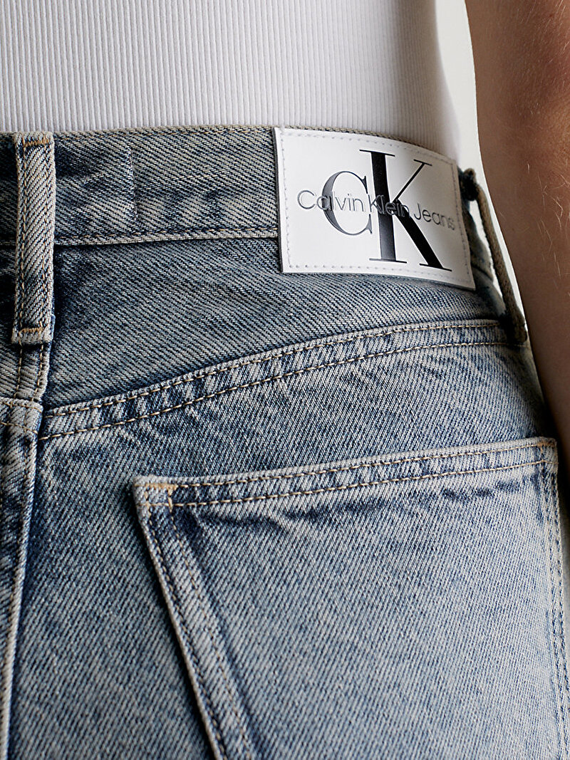 Calvin Klein Gri Renkli Kadın Yüksek Bel Straight Jean Pantolon