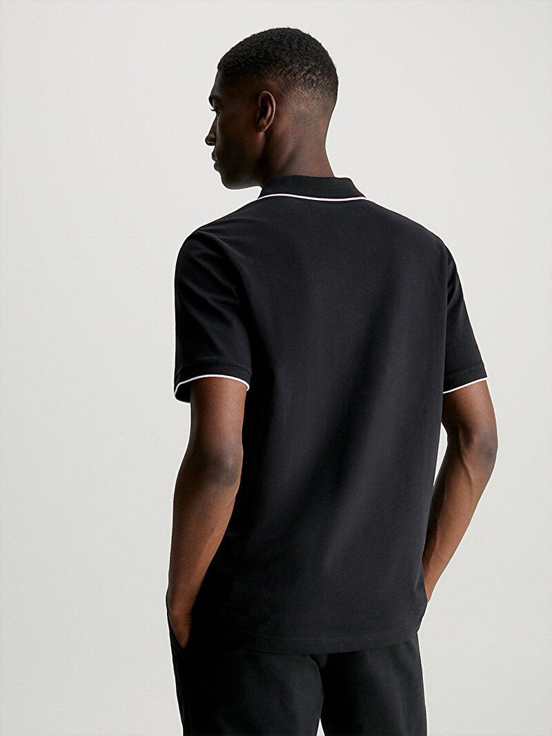Calvin Klein Siyah Renkli Erkek Stretch Pique Polo T-Shirt