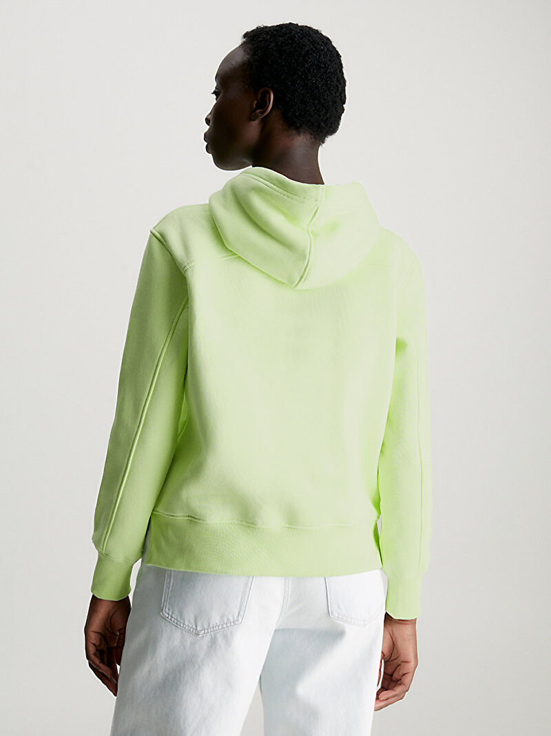 Calvin Klein Yeşil Renkli Kadın Monologo Regular Hoodie Sweatshirt