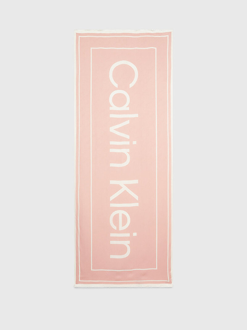 Calvin Klein Pembe Renkli Kadın Logo Atkı