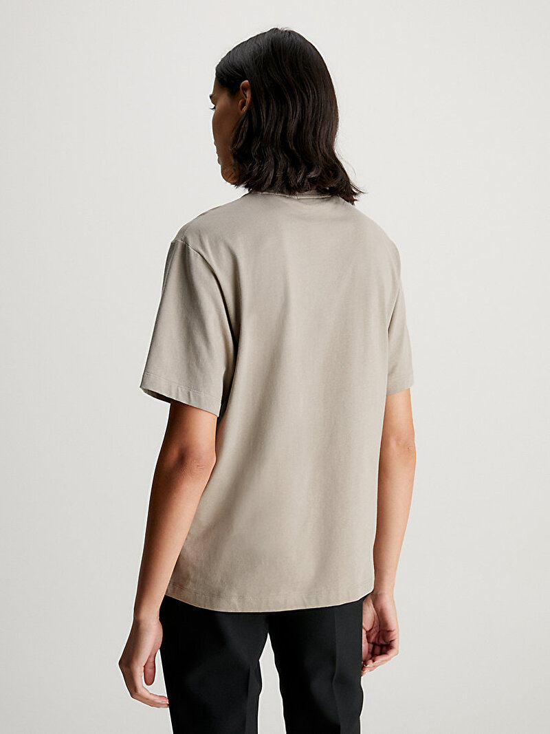 Calvin Klein Bej Renkli Kadın Multi Logo T-Shirt