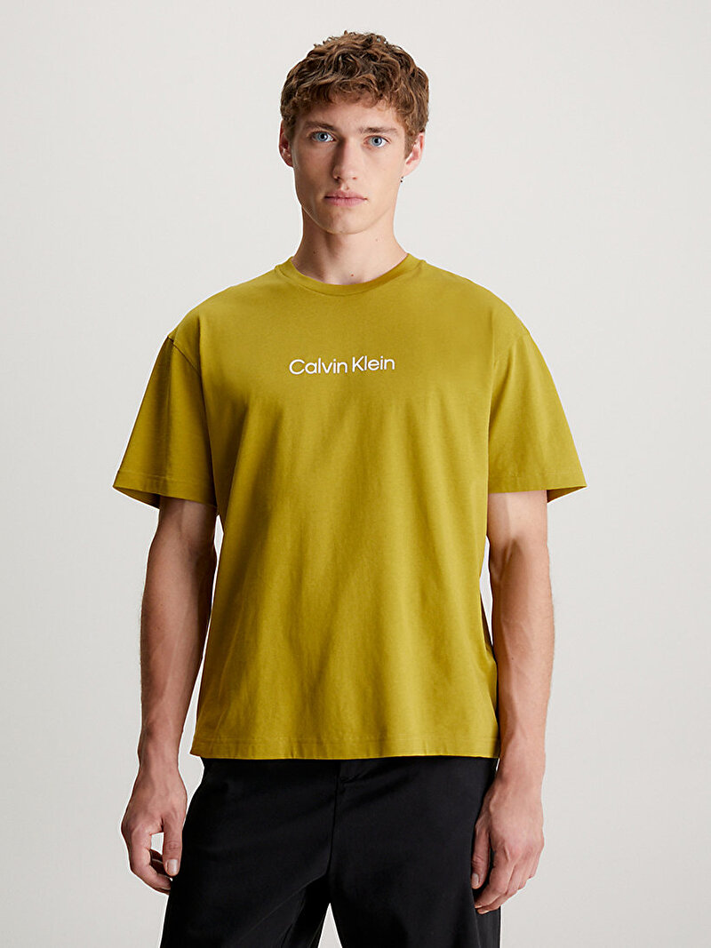 Calvin Klein Sarı Renkli Erkek Hero Logo Comfort T-Shirt