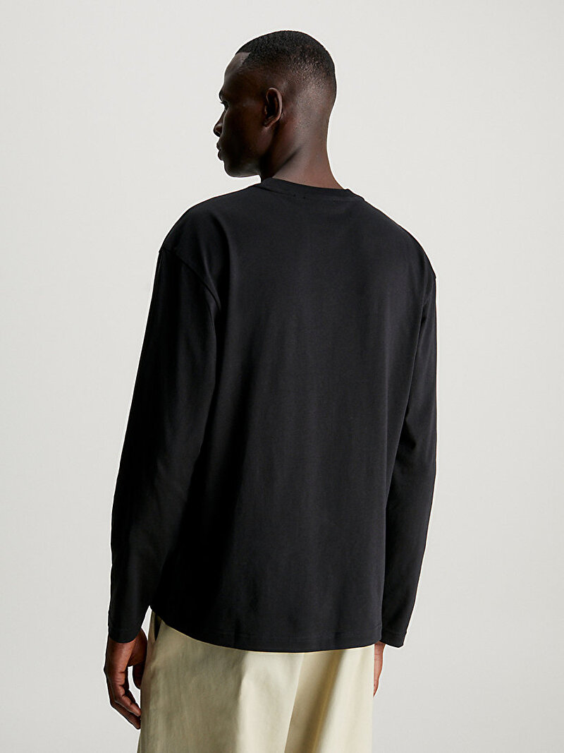 Calvin Klein Siyah Renkli Erkek Hero Logo Uzun Kollu T-Shirt