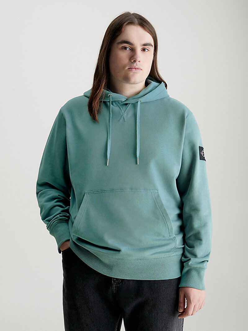 Calvin Klein Mavi Renkli Erkek Badge Hoodie Sweatshirt